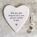 East of India Porcelain Coaster
Quotable Coaster;
'May your glass always be full of wine and your troubles be gone' 95