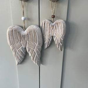 Hanging Natural Wood Angel Wings - Small & Medium