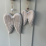 Hanging Natural Wood Angel Wings - Small & Medium