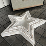 Whitewashed Star Beaded Trays set of 2