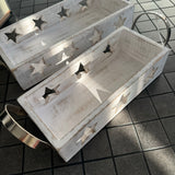 Whitewashed wooden Star Tray with handles - 2 sizes