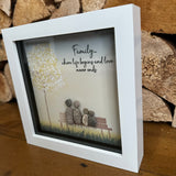 <p><em><strong>Pebble Art by La De Da Living </strong></em></p> <p><em><strong>Award winning keepsake gifts - Handmade in the Cotswolds </strong></em></p> <h3><br></h3> <h3>Framed Pebble Art - Midi White block square frame 17.5cm</h3> <h3>'Family.... where life begins and love never ends</h3>