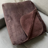 Malini Cosy Super Soft Fleece throw with Sherpa Reverse 150x200cm Colour - Coffee