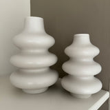 Neutral Ribbed Abstract Vases Off White  - 2 sizes