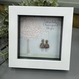 Mini Framed Pebble Art - White block square frame 12.5cm
'I am so lucky to have a friend like you'  PPMW87