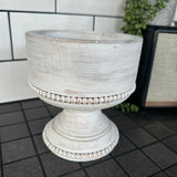 Whitewashed Beaded Mango Planter Bowl