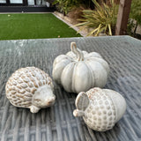 Beige Mottled Ceramic Pumpkins - 2 sizes