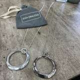 Eliza Gracious - Long Chain Necklace with Large Twisted Ring | 2 Colours