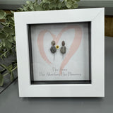 Mini Framed Pebble Art - White block square frame 12.5cm
'New home, new adventures, new memories' PPMW33