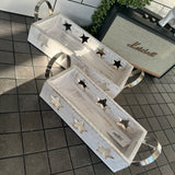 Whitewashed wooden Star Tray with handles - 2 sizes