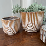 Brown Neutral Textured Glazed Dora Textured Plant Pots
Available in 2 sizes - Small 10cm & Large 13.8cm