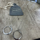 Eliza Gracious - Long Chain Necklace with Large Twisted Ring | 2 Colours