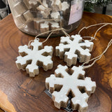 Small White Wooden Hanging Snowflakes