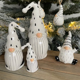 Black & White Ceramic Standing Santa - Medium