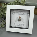 Mini Glitter Framed Pebble Art - 'A robin in your garden is a sign from someone above...