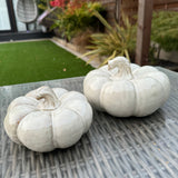 Beige Mottled Ceramic Pumpkins - 2 sizes