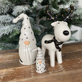 Black & White Ceramic Standing Santa - Medium