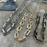 Eliza Gracious - Long metal & resin link Necklace | 2 Colours