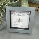 Mini Framed Pebble Art - 'Feather from an angel...'.