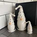 Black & White Ceramic Standing Santa - 3 sizes