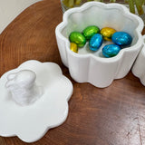 White Ceramic Rabbit Trinket Box - 2 sizes