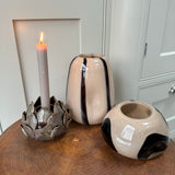 Wikholm - Nova Beige & Black low vase