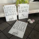 Mini Metal Hanging Sign - I Love Ewe