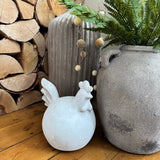 Garden Decoration - Concrete Female Rooster with fan tail - 3 sizes