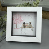 Mini Framed Pebble Art - White block square frame 12.5cm
'For all that you do.... Thankyou' PPMW40