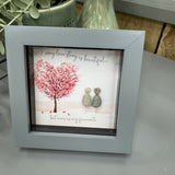 Mini Framed Pebble Art - 'Every love story is beautiful...'
