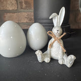 Ceramic Grey Dotty Eggs - 2 sizes