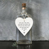 East of India hanging heart - 'Love you to the moon and back...'