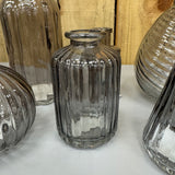 Small Glass Bottle Vases Smokey Grey - various styles