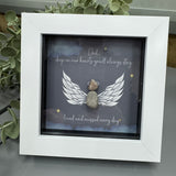 Mini Framed Pebble Art - 'Mum, your wings were ready, but our hearts were not'