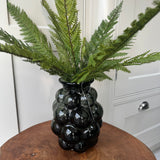Dark Olive Green Glass Bobble Vase H22cm