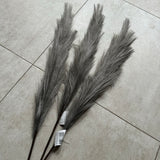 Feathered Artificial Spray pack of 3 - Grey 98cm