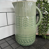 Green Patterned Ceramic Pitcher Jug H26.5cm