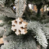 Small White Wooden Hanging Snowflakes