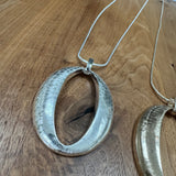 Eliza Gracious - Long brushed Oval Pendant on snake chain Necklace | 2 colours