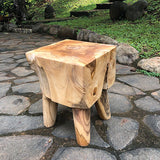 Solid Teak Square Lamp Table  *CLICK & COLLECT ONLY*