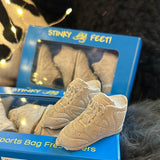 CorinCraft - fine fragrance for you, and your home - handmade in Sussex
Stinky Feet - Gift box includes 2 pairs of small trainer-shaped
Fragrance - Aphrodite; woody citrus fragrance
Shoe & Bag Fragrant Fresheners