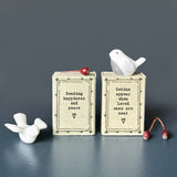East of India Christmas Matchbox - 'Robins appear when loved ones are near'