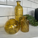 Small Glass Bottle Vases Yellow - Round globe