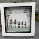 Midi Framed Pebble Art - Family of 4