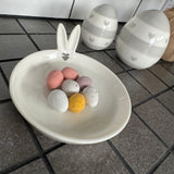 Grey Heart Ceramic Egg - Medium