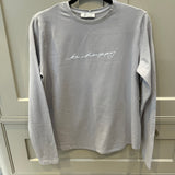 Chalk - Renee Dove Grey Top with 'Be Happy'