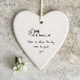 East of India - Hanging Heart 'Home is where a dog greets you..'
