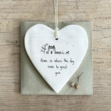 East of India - Hanging Heart 'Home is where a dog greets you..'