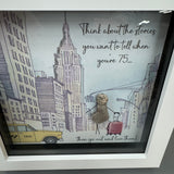 Midi Framed Glitter Pebble Art - 'Think about the stories you want to tell....'