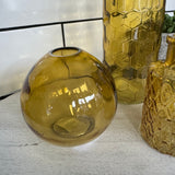 Small Glass Bottle Vases Yellow - Round globe